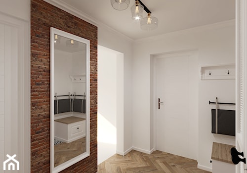 Mieszkanie z elementami cegły - Hol / przedpokój, styl rustykalny - zdjęcie od EKK Pracownia Projektowa