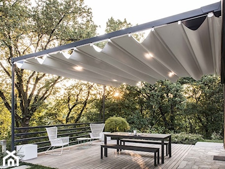 Aranżacje wnętrz - Ogród: Aperto - Pergola Corradi ® Pergotenda® Exyl - Aperto Create Outdoor Memories. Przeglądaj, dodawaj i zapisuj najlepsze zdjęcia, pomysły i inspiracje designerskie. W bazie mamy już prawie milion fotografii!