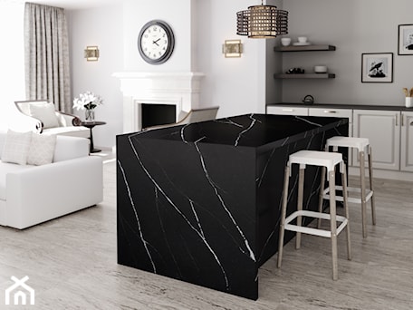 Aranżacje wnętrz - Kuchnia: Silestone Eternal Marquina - kuchnia #czarny #złoty #blat #wyspa - Silestone by Cosentino. Przeglądaj, dodawaj i zapisuj najlepsze zdjęcia, pomysły i inspiracje designerskie. W bazie mamy już prawie milion fotografii!