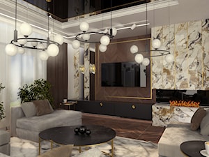 Projekt apartamentu - Salon, styl nowoczesny - zdjęcie od INTERIORstudio