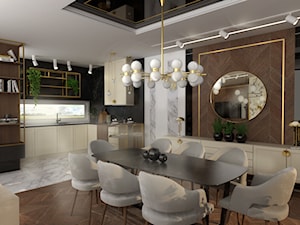 Projekt apartamentu - Jadalnia, styl glamour - zdjęcie od INTERIORstudio