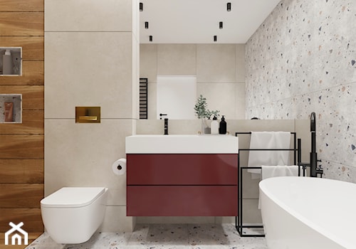 Duża łazienka z wanną i prysznicem - zdjęcie od Natalia Krzywosądzka pracownia projektowa