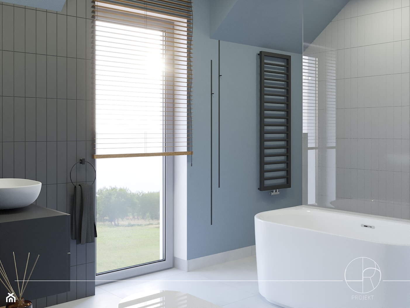 Duża łazienka z wanną i prysznicem - zdjęcie od Projekt 5R - Homebook