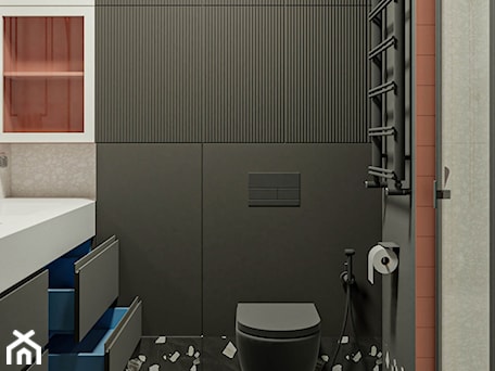 Aranżacje wnętrz - Łazienka: Czarna łazienka - Projekt 5R. Przeglądaj, dodawaj i zapisuj najlepsze zdjęcia, pomysły i inspiracje designerskie. W bazie mamy już prawie milion fotografii!