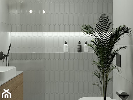 Aranżacje wnętrz - Łazienka: Projekt malej łazienki z prysznicem - Projekt 5R. Przeglądaj, dodawaj i zapisuj najlepsze zdjęcia, pomysły i inspiracje designerskie. W bazie mamy już prawie milion fotografii!