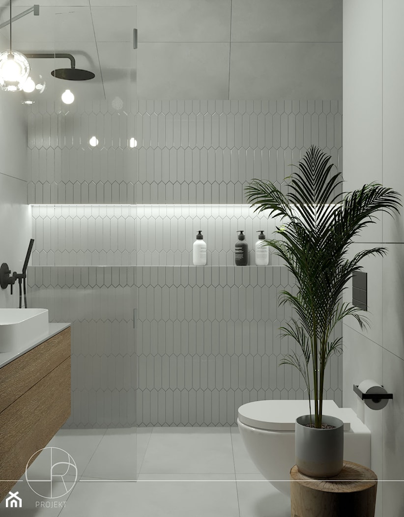 Projekt malej łazienki z prysznicem - zdjęcie od Projekt 5R - Homebook