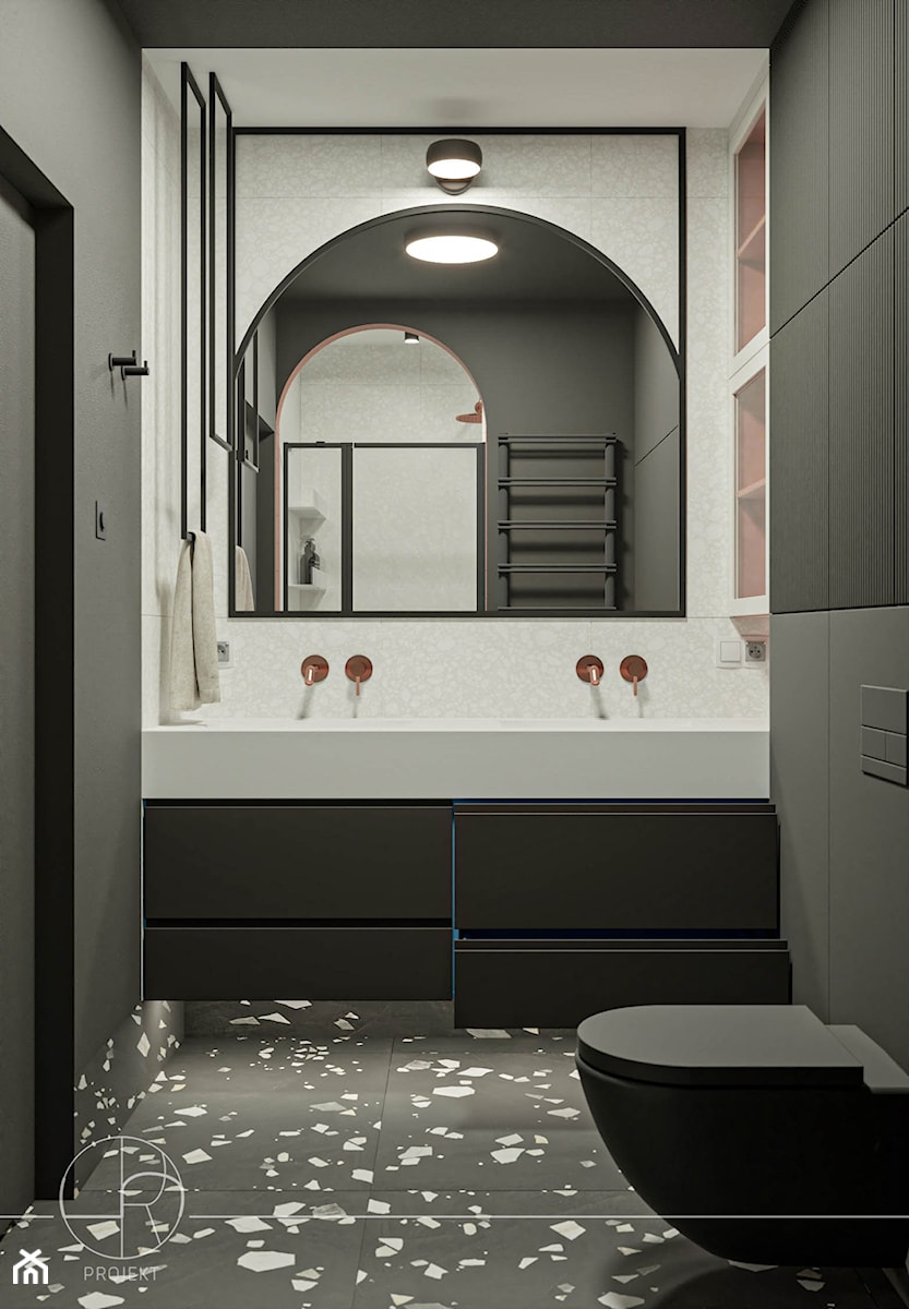 Czarna łazienka - zdjęcie od Projekt 5R