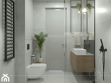 Aranżacje wnętrz - Łazienka: Mała łazienka z prysznicem - Projekt 5R. Przeglądaj, dodawaj i zapisuj najlepsze zdjęcia, pomysły i inspiracje designerskie. W bazie mamy już prawie milion fotografii!