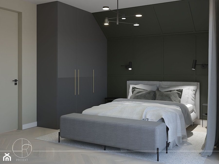 Nowoczesny projekt dużej sypialni w domu - zdjęcie od Projekt 5R
