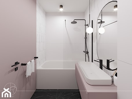 Aranżacje wnętrz - Łazienka: Łazienka w kolorze pudrowego różu - Projekt 5R. Przeglądaj, dodawaj i zapisuj najlepsze zdjęcia, pomysły i inspiracje designerskie. W bazie mamy już prawie milion fotografii!
