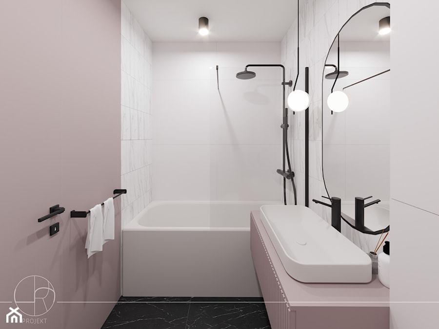 Łazienka w kolorze pudrowego różu - zdjęcie od Projekt 5R