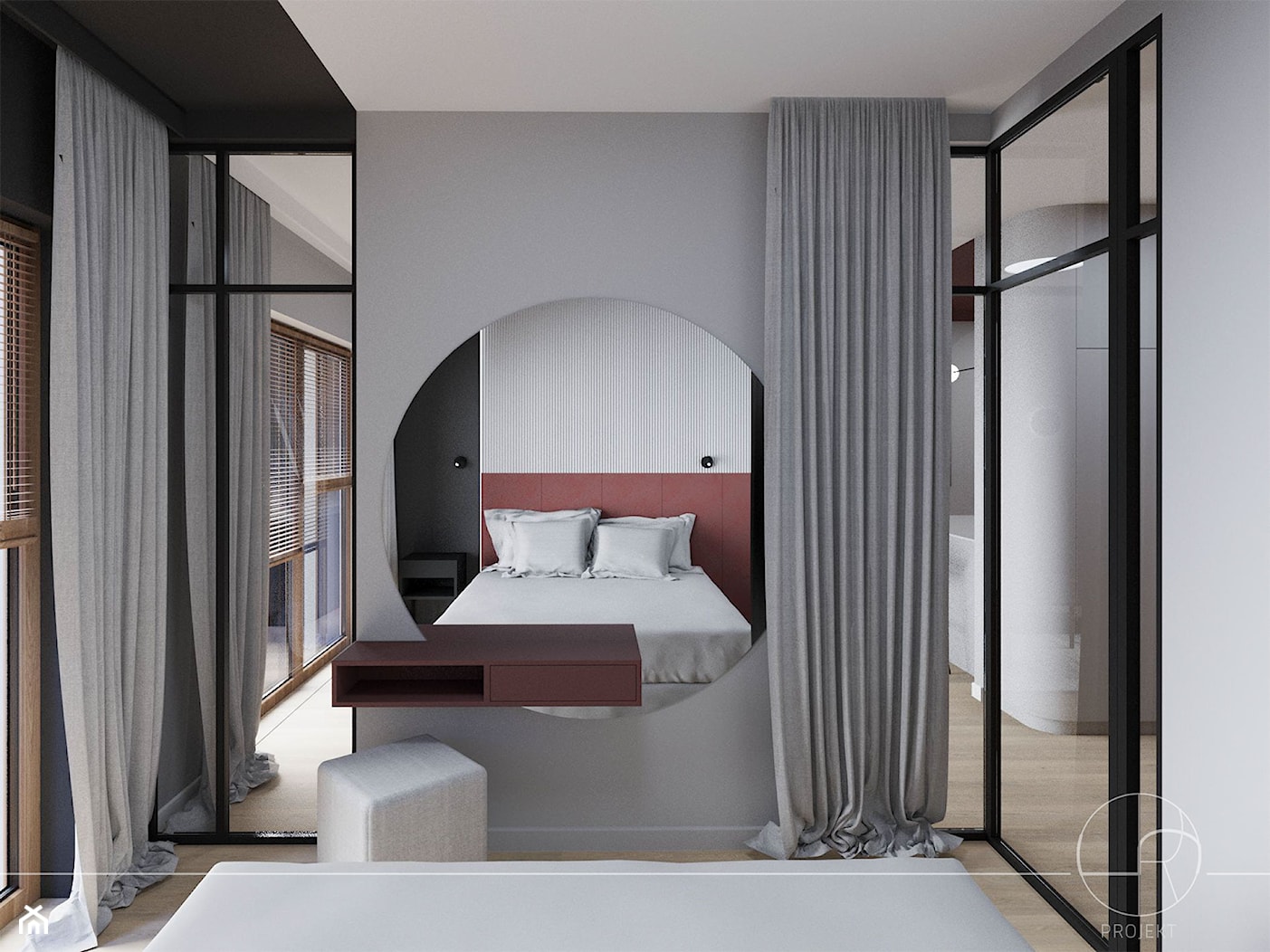 Sypialnia z przeszkleniem - zdjęcie od Projekt 5R - Homebook