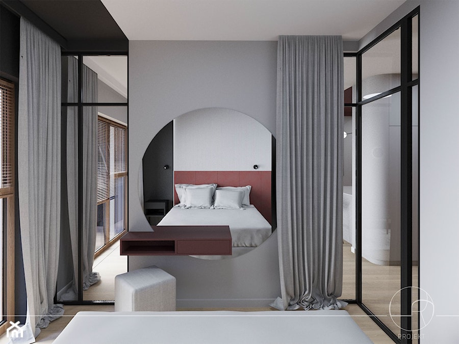 Sypialnia z przeszkleniem - zdjęcie od Projekt 5R