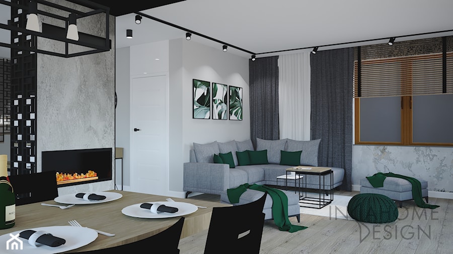 Projekt domu - Salon, styl industrialny - zdjęcie od InDaHome Design