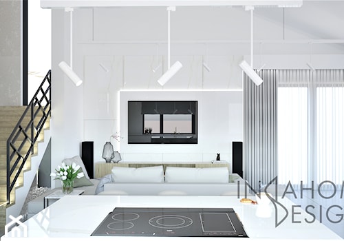 Projekt domu - pod Warszawa - Salon, styl nowoczesny - zdjęcie od InDaHome Design