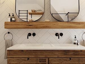 Farm House - Z dwoma umywalkami łazienka, styl rustykalny - zdjęcie od EASY IN DESIGN
