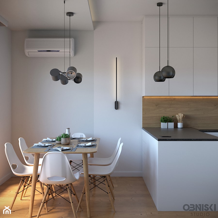 Apartament | Horodiany | 2021 - Jadalnia, styl nowoczesny - zdjęcie od OBNISKI Studio - Projektowanie wnętrz & wizualizacja 3D