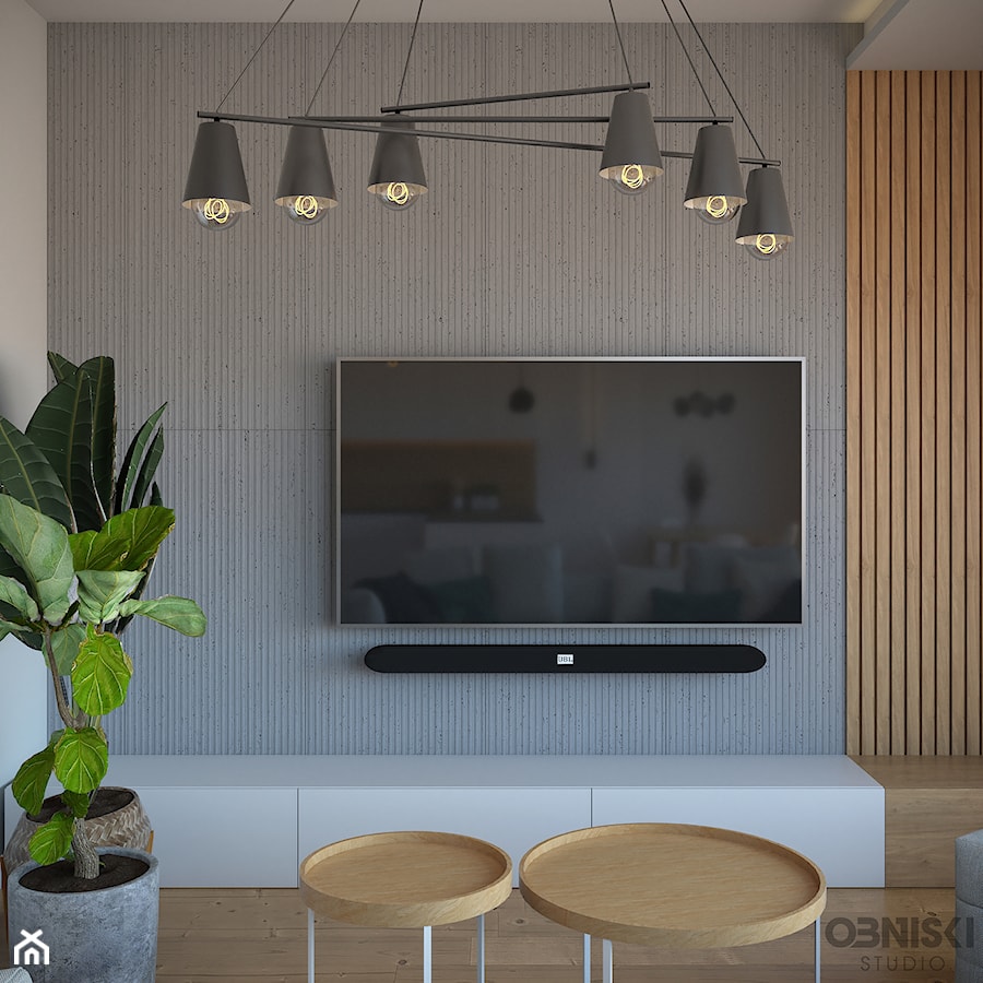 Apartament | Horodiany | 2021 - Salon, styl nowoczesny - zdjęcie od OBNISKI Studio - Projektowanie wnętrz & wizualizacja 3D
