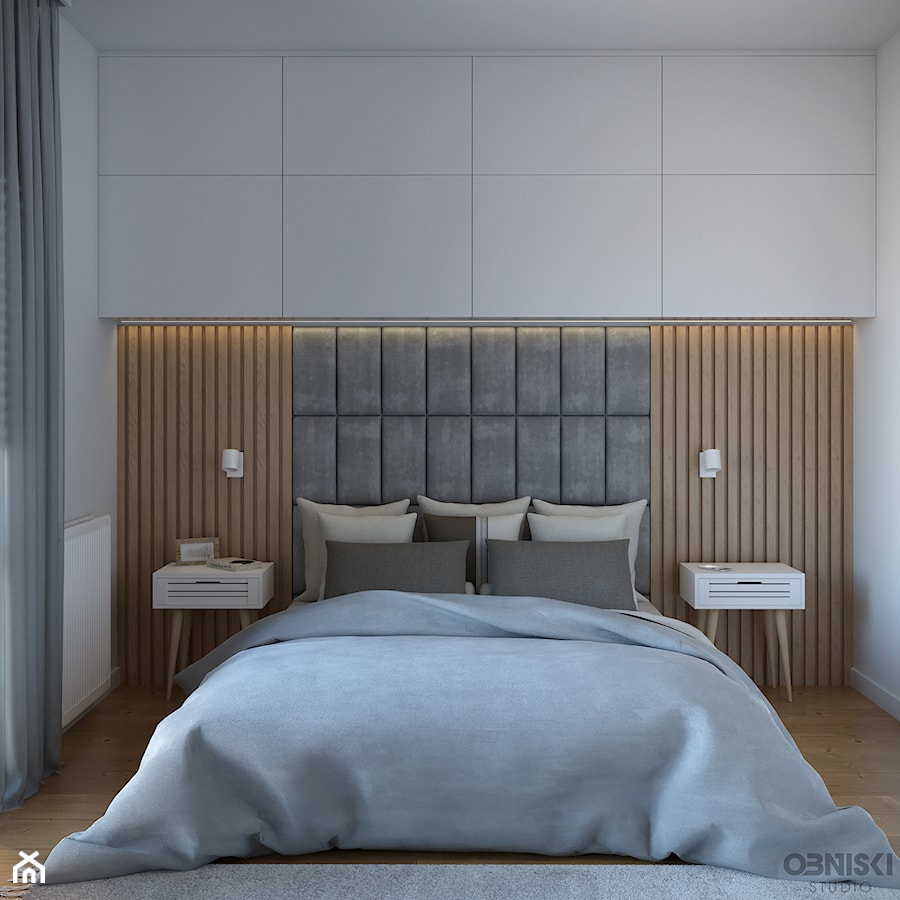 Apartament | Horodiany | 2021 - Sypialnia, styl nowoczesny - zdjęcie od OBNISKI Studio - Projektowanie wnętrz & wizualizacja 3D