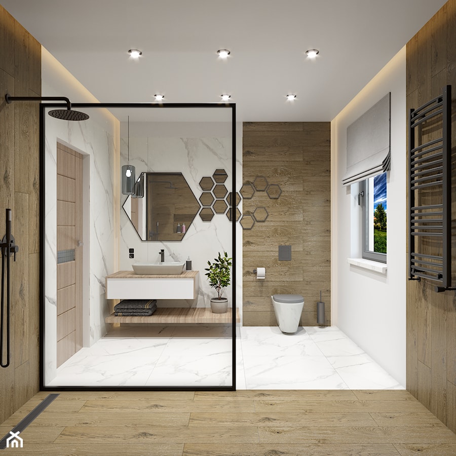 Łazienka, styl nowoczesny - zdjęcie od OBNISKI Studio - Projektowanie wnętrz & wizualizacja 3D
