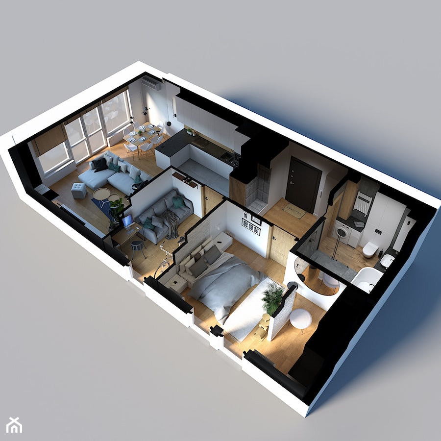Apartament | Horodiany | 2021 - Domy, styl nowoczesny - zdjęcie od OBNISKI Studio - Projektowanie wnętrz & wizualizacja 3D