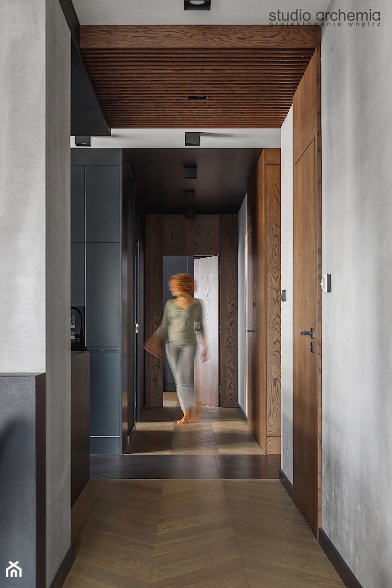 Męskie mieszkanie - Hol / przedpokój, styl nowoczesny - zdjęcie od Studio Archemia