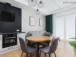 Apartament z zielonym akcentem - Salon, styl minimalistyczny - zdjęcie od Studio Archemia