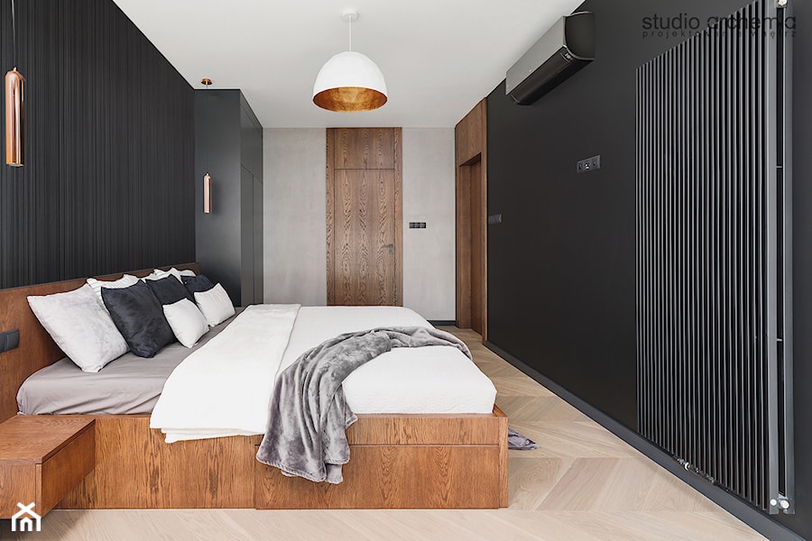 Męskie mieszkanie - Sypialnia, styl nowoczesny - zdjęcie od Studio Archemia