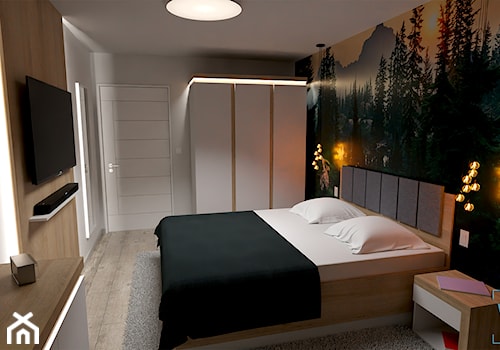 Nowoczesna sypialnia - Sypialnia, styl nowoczesny - zdjęcie od Wizja3D