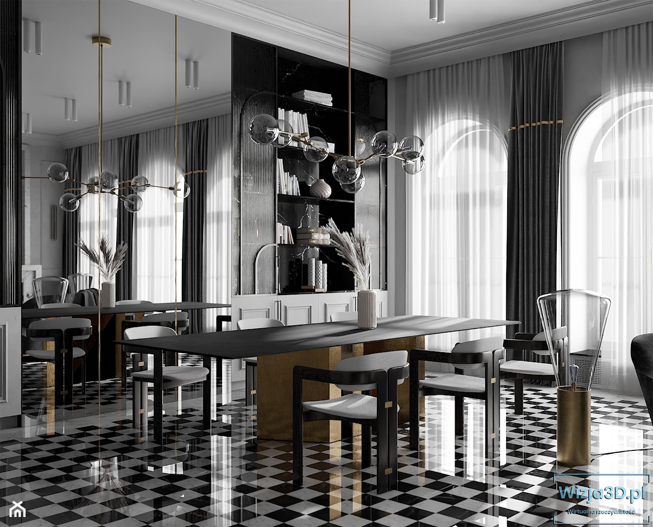 Czarny i biały - Salon, styl tradycyjny - zdjęcie od Wizja3D - Homebook
