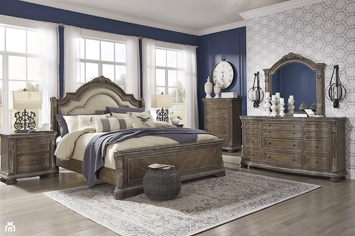 sypiania w stylu amerykańskim, sypialnia klasyczna, brązowa sypialnia