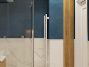 Łazienka z akcentami marmuru, granatu i drewna - zdjęcie od La.B Studio wnętrz