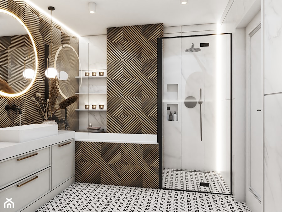 Dom z granatową kuchnią - Łazienka, styl nowoczesny - zdjęcie od MC DESIGN Studio Projektowania Wnętrz