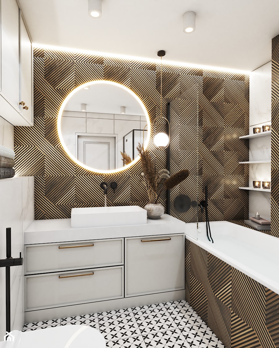 Dom z granatową kuchnią - Łazienka, styl nowoczesny - zdjęcie od MC DESIGN Studio Projektowania Wnętrz