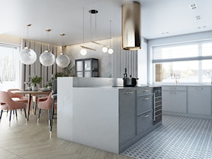 Dom z granatową kuchnią - Kuchnia, styl nowoczesny - zdjęcie od MC DESIGN Studio Projektowania Wnętrz