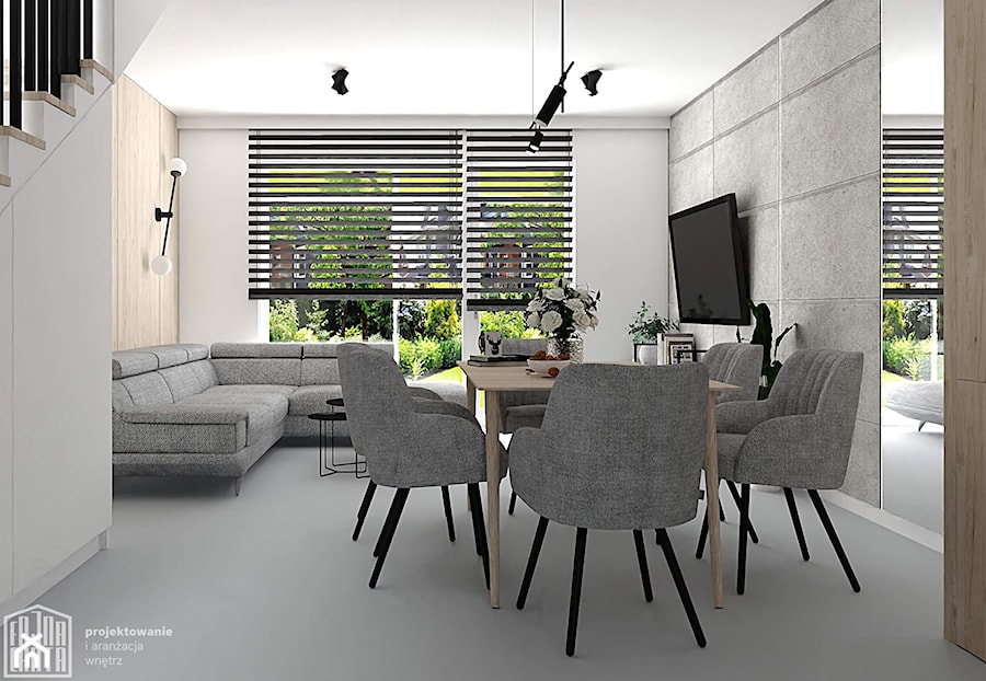 Minimalistycznie pod Warszawą - Salon, styl minimalistyczny - zdjęcie od Fajna Chata - Projektowanie i aranżacja wnętrz