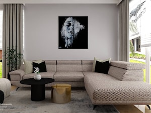 Przytulny dom z nutą elegancji - Salon, styl nowoczesny - zdjęcie od Fajna Chata - Projektowanie i aranżacja wnętrz
