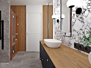 Łazienka z sauną. - Łazienka, styl nowoczesny - zdjęcie od Fajna Chata - Projektowanie i aranżacja wnętrz