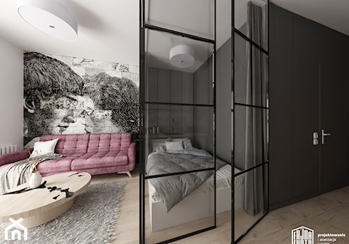 Sypialnia w salonie - zdjęcie od Fajna Chata - Projektowanie i aranżacja wnętrz