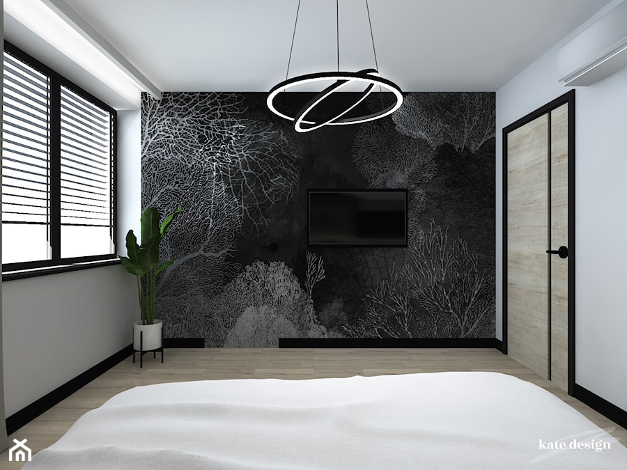 Sypialnia z tapetą - zdjęcie od Kate Design