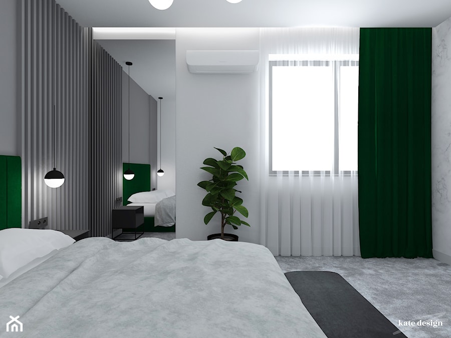 Sypialnia z zielonymi dodatkami - zdjęcie od Kate Design