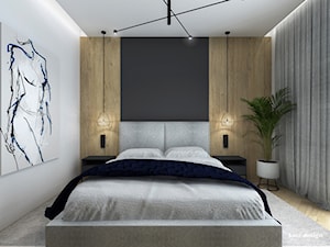 Nowoczesna sypialnia z betonowym sufitem - zdjęcie od Kate Design