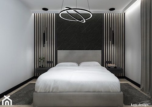 Sypialnia z lamelami - zdjęcie od Kate Design