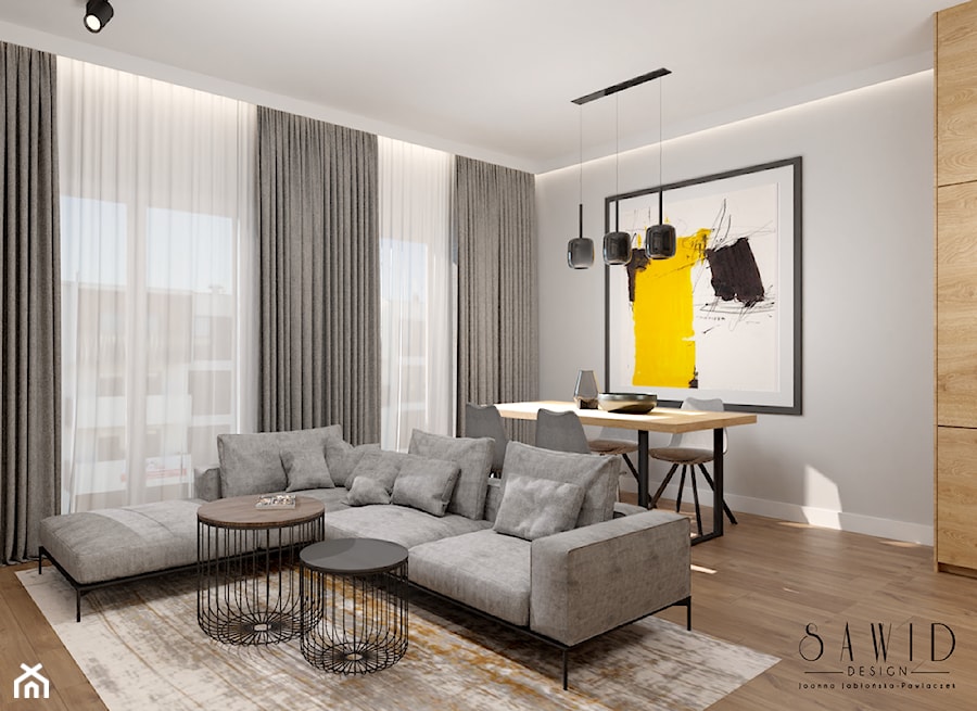Mieskanie pod wynajem w stylu minimalistycznego loftu - Salon, styl industrialny - zdjęcie od SAWID