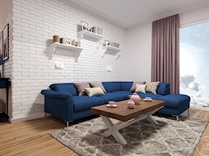 MAŁPKI W PROWANSJI - Średni biały salon, styl prowansalski - zdjęcie od DomiDesign Studio