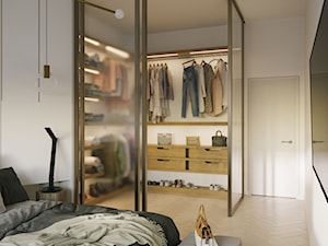 Apartament w polsko-amerykańskim stylu | 92m2 | NY - Sypialnia, styl nowoczesny - zdjęcie od JK+PARTNERS