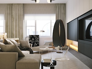Apartament w polsko-amerykańskim stylu | 92m2 | NY - Salon, styl nowoczesny - zdjęcie od JK+PARTNERS