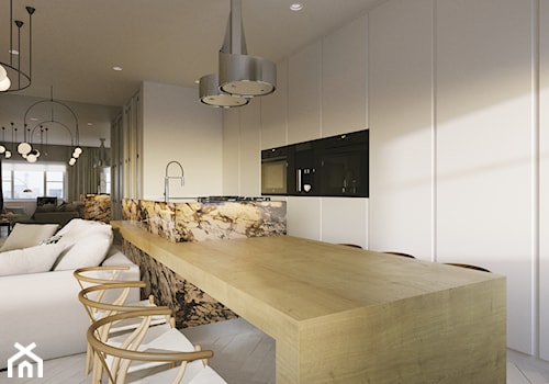 Apartament w polsko-amerykańskim stylu | 92m2 | NY - Kuchnia, styl nowoczesny - zdjęcie od JK+PARTNERS