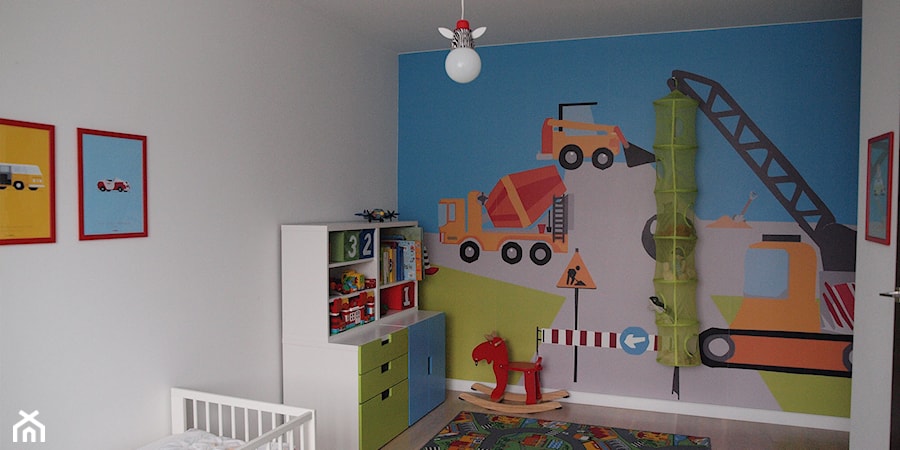 Pokój trzylatka - Mały szary pokój dziecka dla niemowlaka dla chłopca dla dziewczynki - zdjęcie od JC ARCHITEKCI