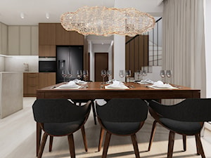 Projekt salonu z kuchnią i jadalnią - Jadalnia, styl minimalistyczny - zdjęcie od BC PROJEKT BEATA CHMIELARZ